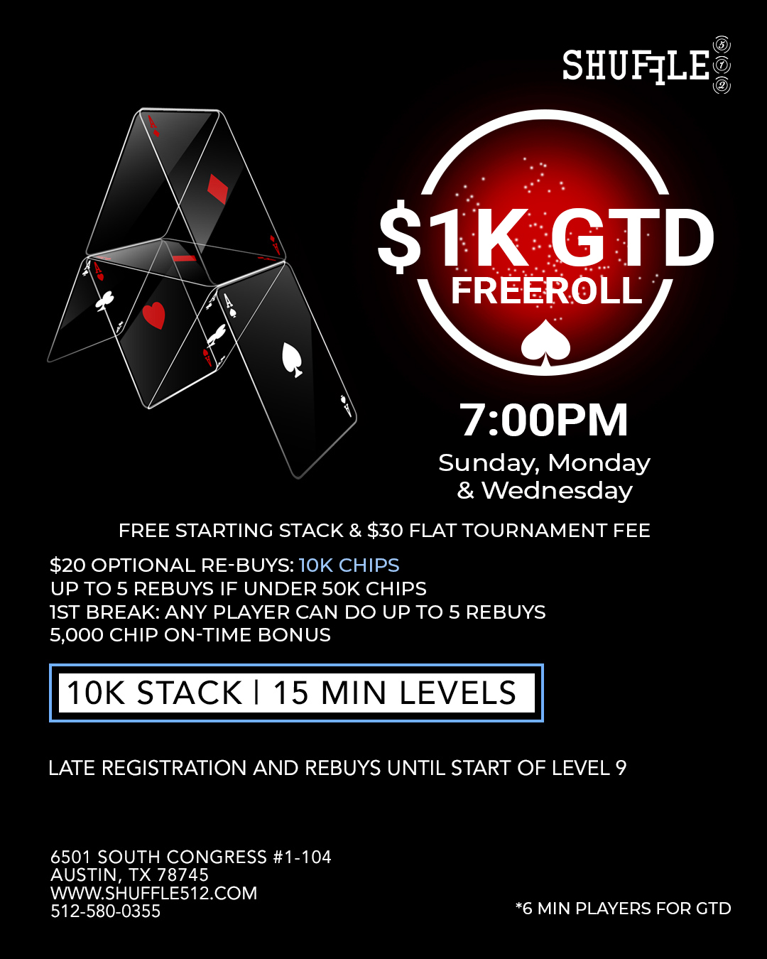 Shuffle-512-Sunday, Monday & Wednesday - Freeroll