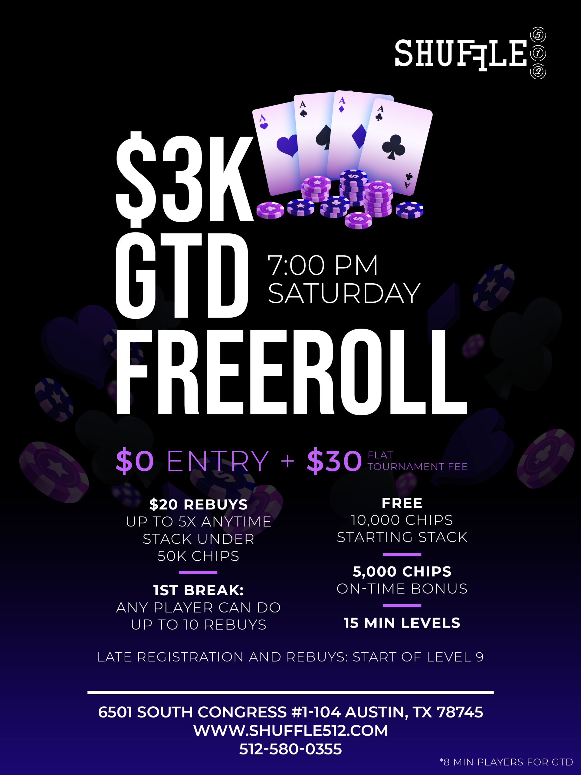 Shuffle 512 3K GTD Freeroll Saturday